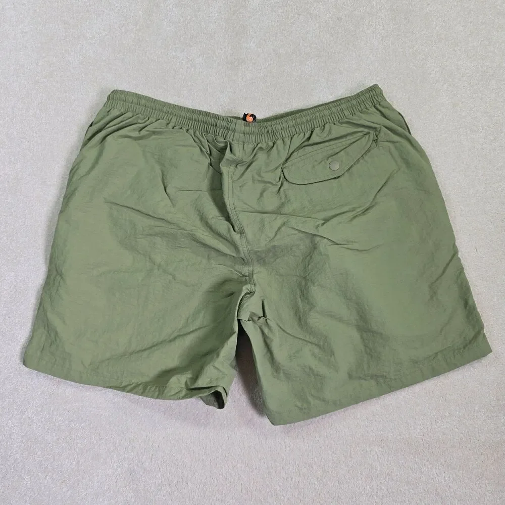 Orvis Lined Nylon Shell Fishing Shorts Men's L Olive Green Drawstring Pockets